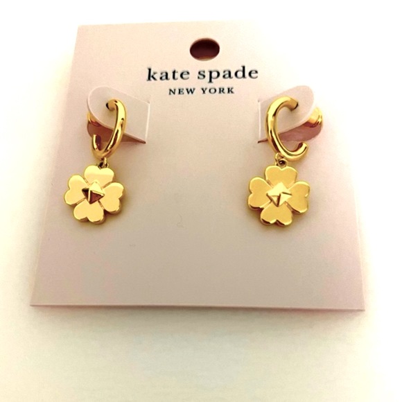 NWT, Kate Spade Gold Spades and Studs Huggie Earrings